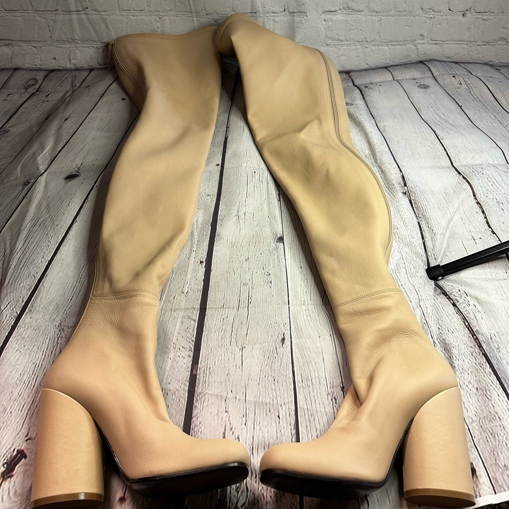 New Burberry Anita Tight High Nude Beige Sock Boots Size 37 - Picture 6 of 9